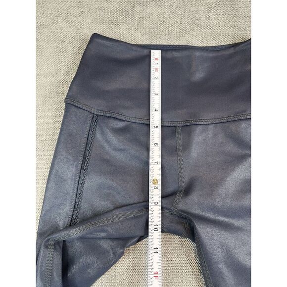 Beyond Yoga Leggings Womens (S) Navy Blue Leatherette High Waisted Midi - Picture 6 of 9